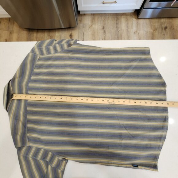 Kuhl Shirt Mens Large Gray Striped Short Sleeve Casual Hiking Outdoor Walking - Picture 9 of 10